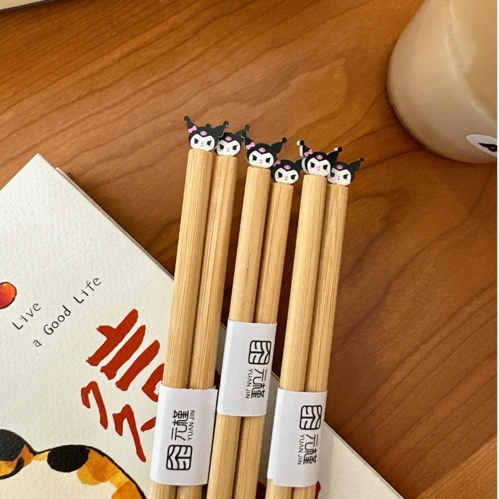 Breeze ตะเกียบยาว, ตะเกียบก๋วยเตี๋ยวไม้ Sanrio, การ์ตูน Purin Hello Kitty Tableware หม้อร้อนกันลื่นใช้ตะเกียบเครื่องมือทําอาหาร