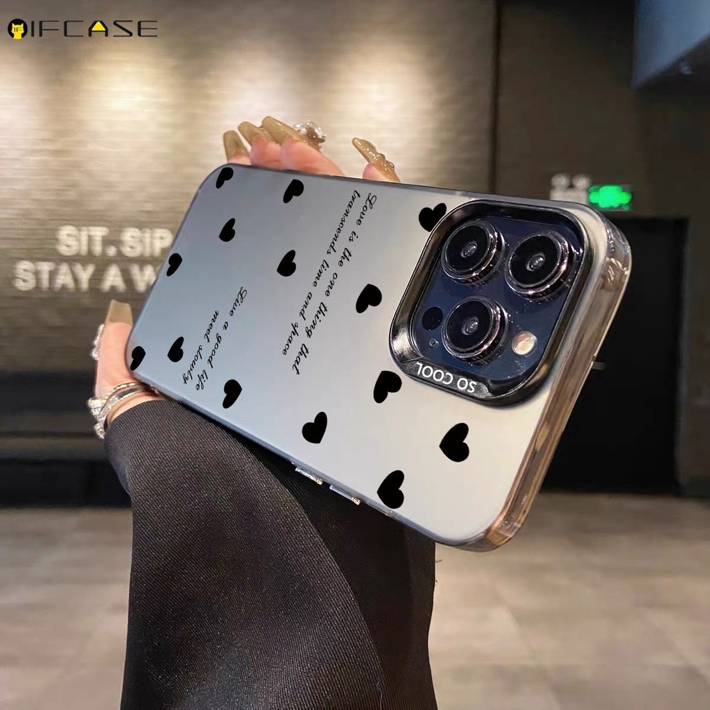สําหรับ Xiaomi 14 13 13T 12 12S 12T Pro Ultra 12X เคสโทรศัพท์น่ารัก Love Loving Heart Artistic Creative หรูหราเลเซอร์เงา Shining Glitter Matte Frosted ง่ายปลอกกรณีฝาครอบ