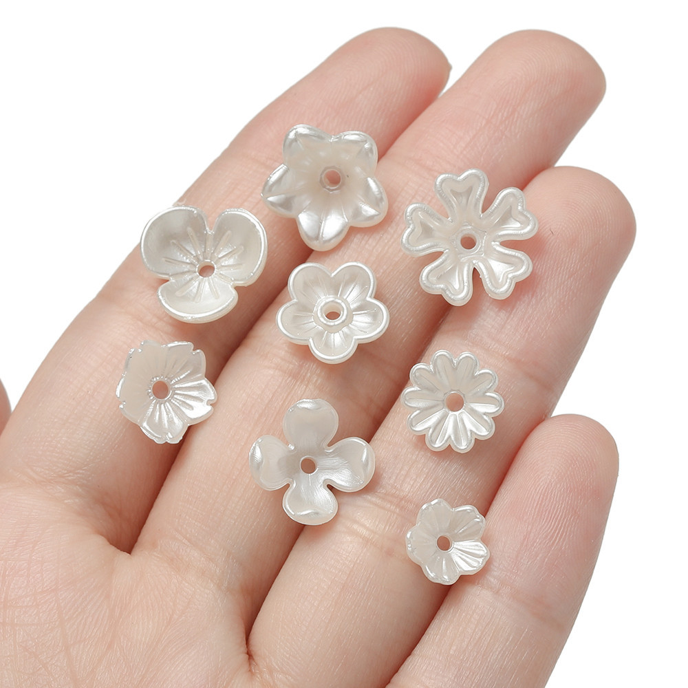 St. kunkka ฐานลูกปัดดอกไม้ ไข่มุกเทียม ABS 50-100 ชิ้น - รูปที่ 5