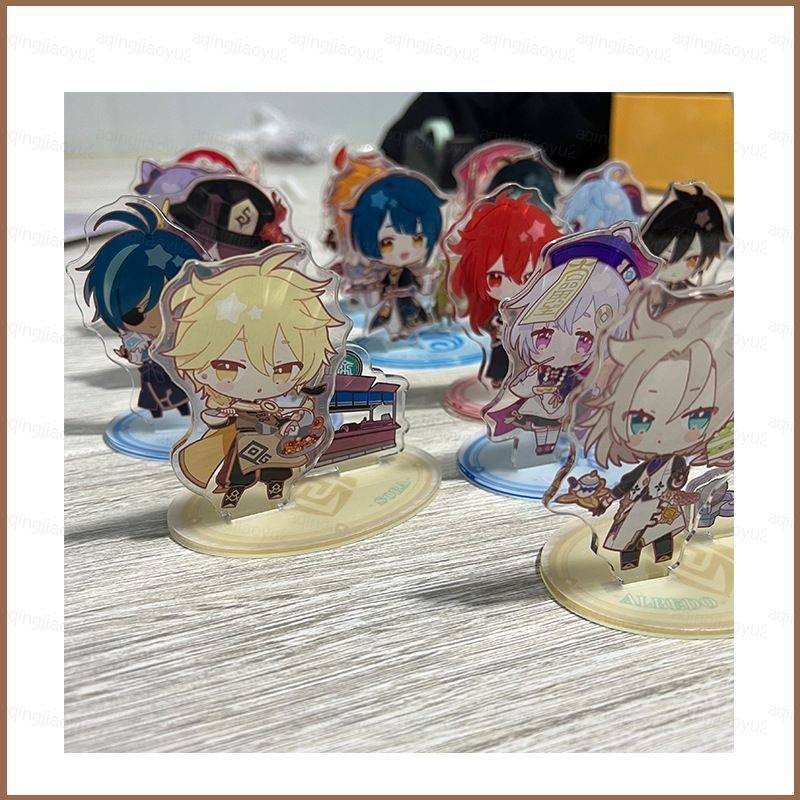 Genshin Impact Action Figure ของเล่นผู้ถือแผ่น Hutao Xiao Keqing อะนิเมะคอลเลกชันตกแต่งโต๊ะแฟนของขวัญ