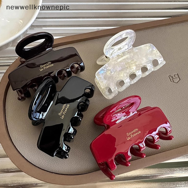 Newwellknownepic สไตล์เกาหลีแฟชั่นผม Claw สีแดงอารมณ์ Elegant กิ๊บติดผมผู้ถือหางม้า Hairpins สําหรับผู้หญิงอุปกรณ์เสริมผม TH