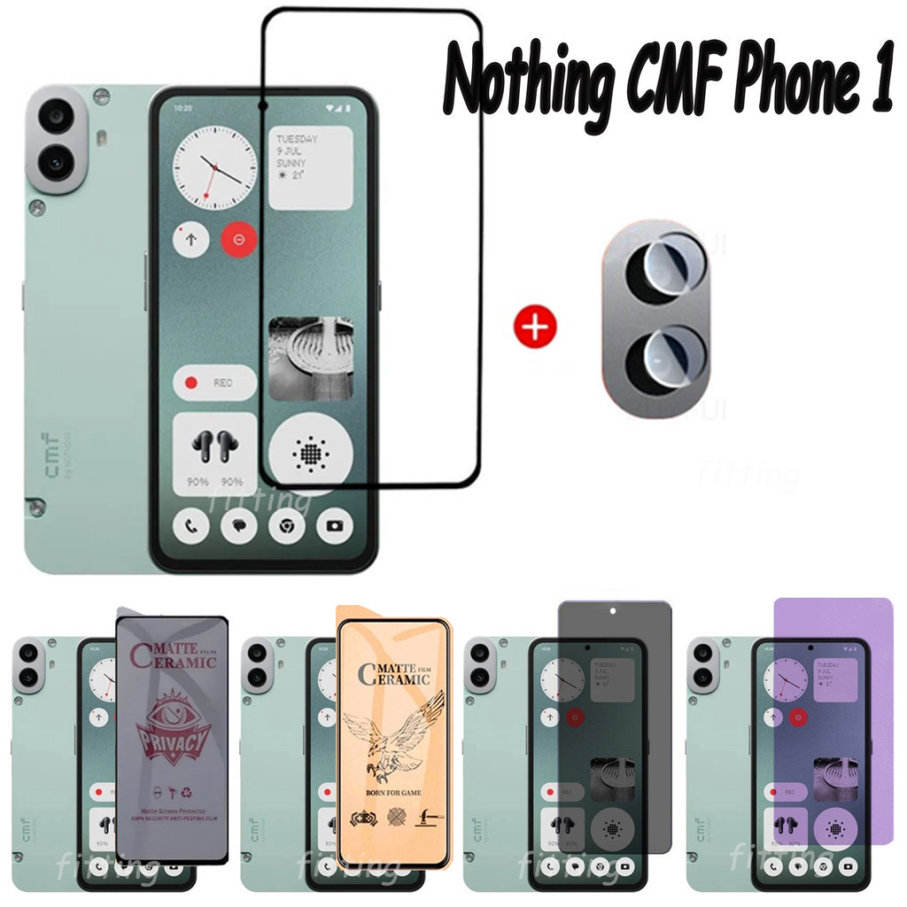 Nothing CMF Phone 1 กระจกนิรภัยป้องกันหน้าจอไม่มีอะไรโทรศัพท์ 2A Nothing Phone 1 เต็มหน้าจอ Matte Privacy Glass