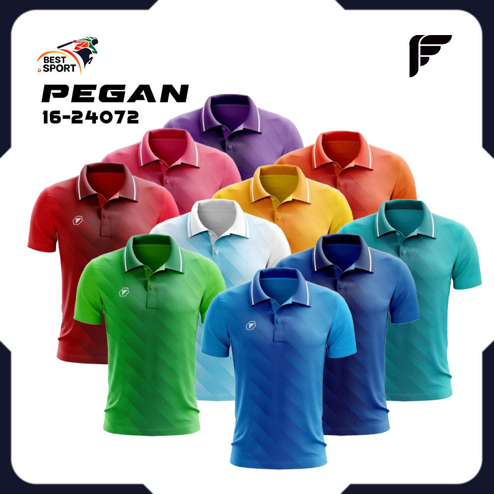 ส่งฟรีไม่มีไม้!!PEGAN เสื้อโปโลพิมพ์ลาย เฉดรหัส 16-24084 แท้100%