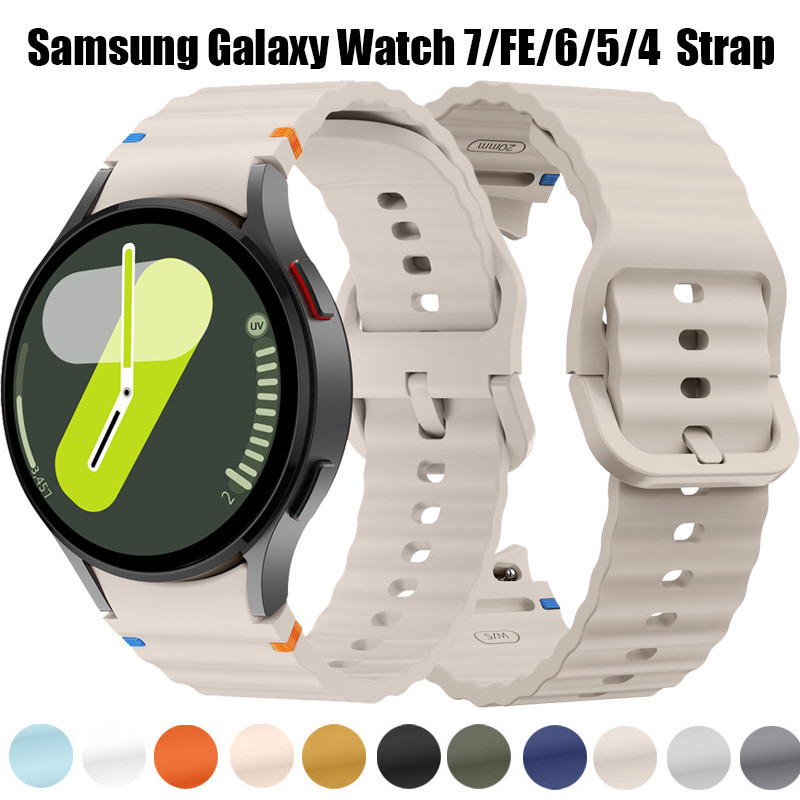 Original ซิลิโคนกีฬาสําหรับ Samsung Galaxy Watch 7/6 Cassic 43 มม.47 มม.5Pro 45 มม.นาฬิกา 7 FE 5 4 คลาสสิก 40 มม.44 มม.สร้อยข้อมือ