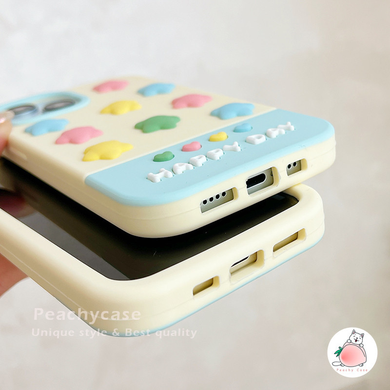 Ins 3D สีสันรูปหัวใจ Star เคสโทรศัพท์ซิลิโคนสําหรับ iPhone 15 14 13 12 Pro Max 11 15promax Anti-drop Soft ฝาหลังปลอกมือถือ - รูปที่ 7