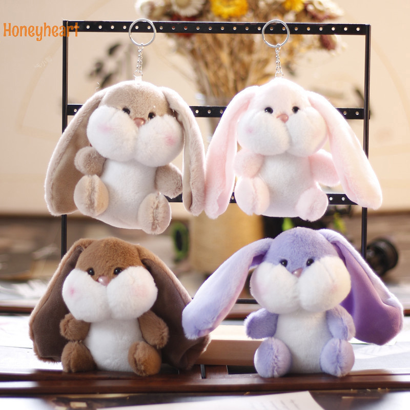 <Honeyheart> 1 ชิ้น 12 ซม. กระต่ายน่ารักหูยาวตุ๊กตาตุ๊กตาของเล่นของขวัญตุ๊กตาตุ๊กตาพวงกุญแจ Nice
