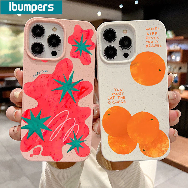 ibumpers เคสไอโฟน เคสไอโฟน ความงามน่ารักปลอกง่ายการ์ตูนมะเขือเทศสีส้มรูปแบบสําหรับiphone 15 14 12 13 11 Pro Max IP 7 8 Plus Iphon X Xs XR Xs Max TPU Clear Softcaseพรีเมี่ยมกันกระแทกปกหลัง thumbnail 3