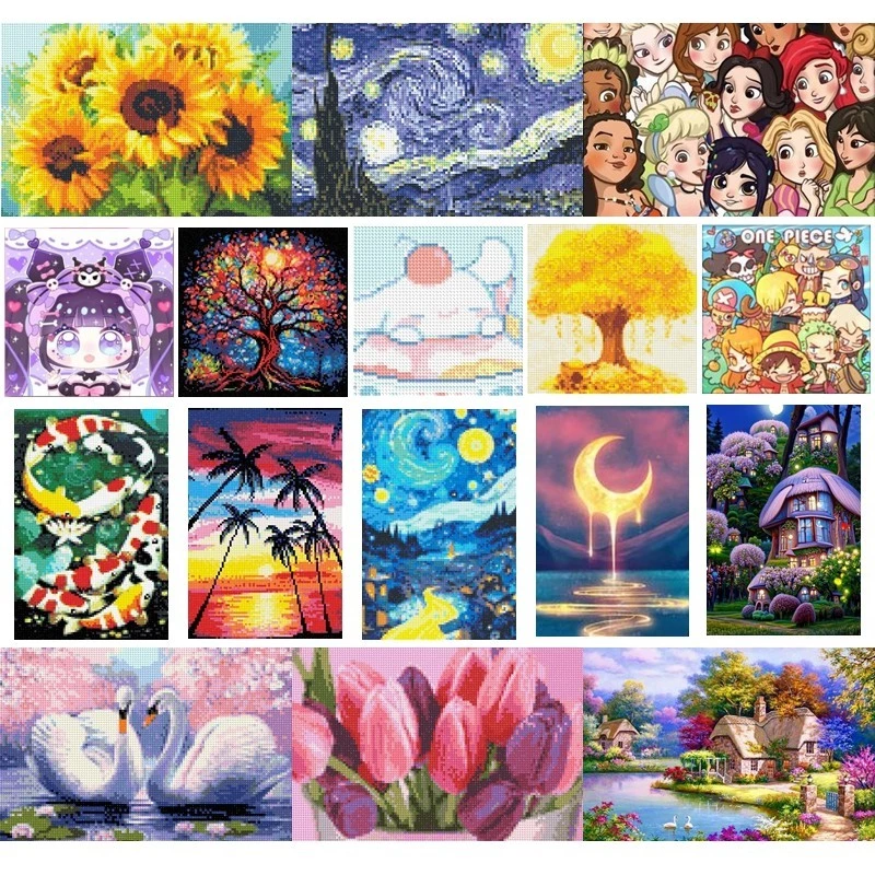 [จัดส่งในพื้นที่] ชุดภาพวาดเพชร cross-stitch เพชรกลมละเอียด เต็มเจาะ ตกแต่งบ้าน 7068