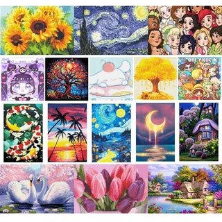 [จัดส่งในพื้นที่] ชุดภาพวาดเพชร cross-stitch เพชรกลมละเอียด เต็มเจาะ ตกแต่งบ้าน 7068