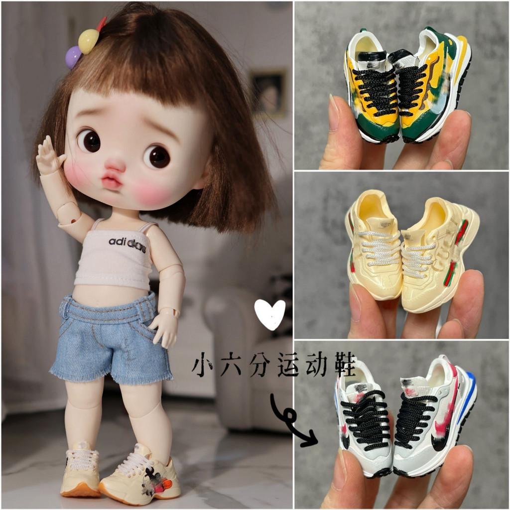BJD ขนาดเล็ก1/6, แกะน้อยร่างกายรองเท้าเด็กที่เดินทางมาพักผ่อนทุกการแข่งขันพลาสติกกีฬาพ่อรองเท้าหกจุดตุ๊กตารองเท้า