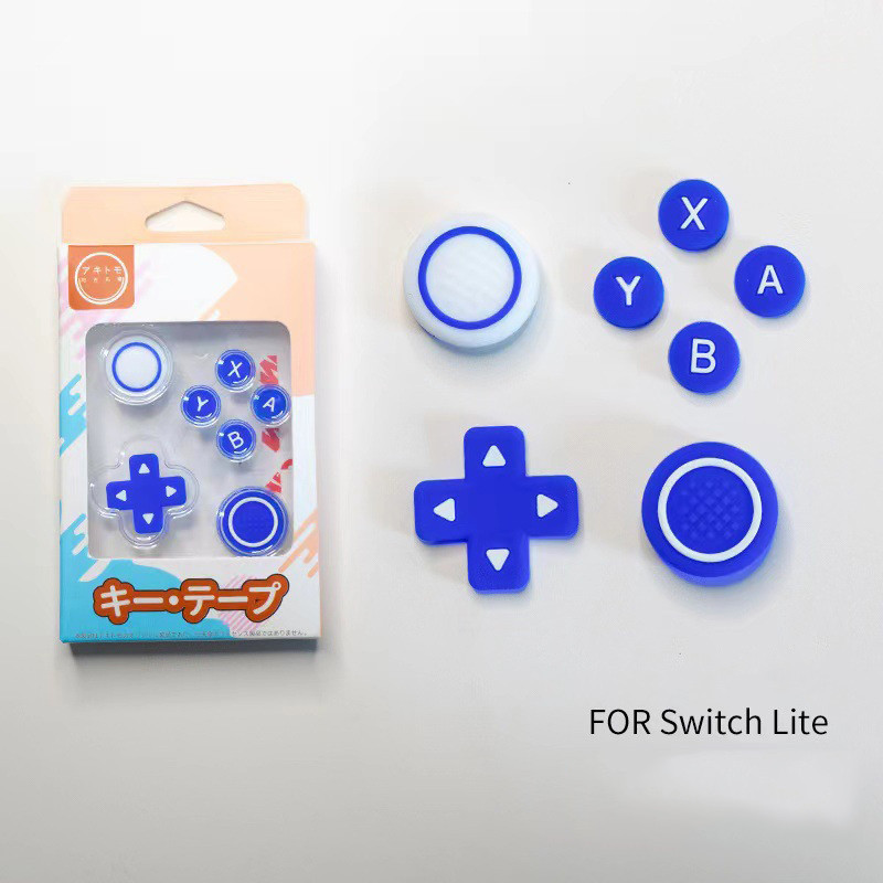 ชุดสติ๊กเกอร์ปุ่มหมวกโยกซิลิโคน ABXY สําหรับ funda switch lite จอยสติ๊กหมวก Cross Direction ฝาครอบป้องกันอุปกรณ์เสริมเกม
