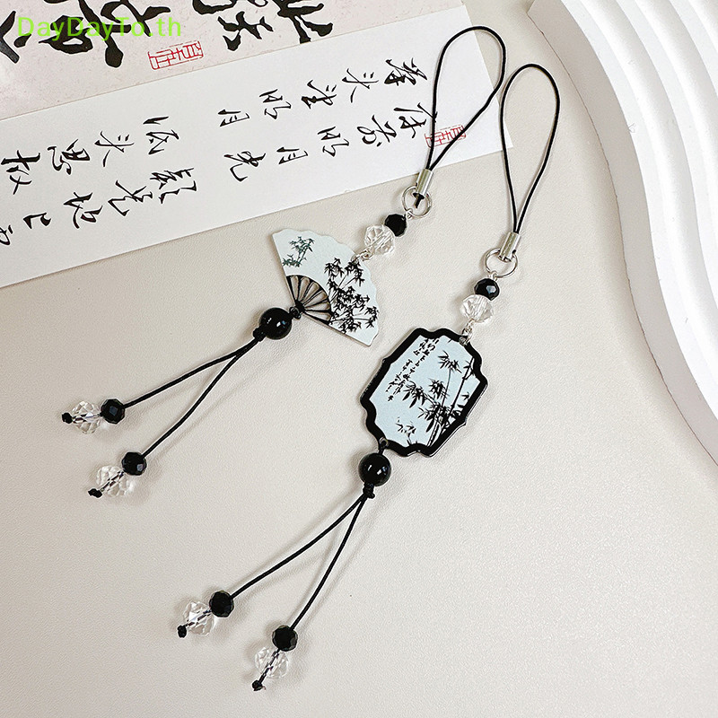 DayDayTo สไตล์จีน Anti-lost โทรศัพท์ Lanyard Retro sel จี้พวงกุญแจกระเป๋า Ch กระเป๋าเป้สะพายหลังตกแต่งแฟชั่นเครื่องประดับ TH