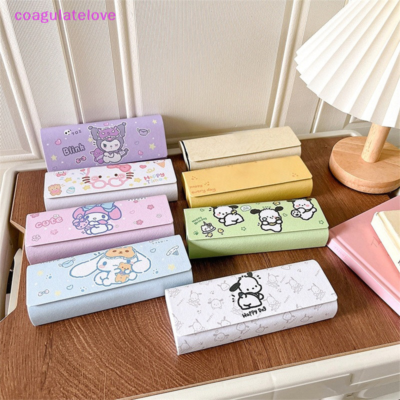Coagulatelove Sanrio Hello Kitty Magnetic Glasses Case Kawaii Cinnamoroll Kuromi Pochacco แว่นตากล่องเก็บเดินทางแบบพกพาหญิง [HOT]