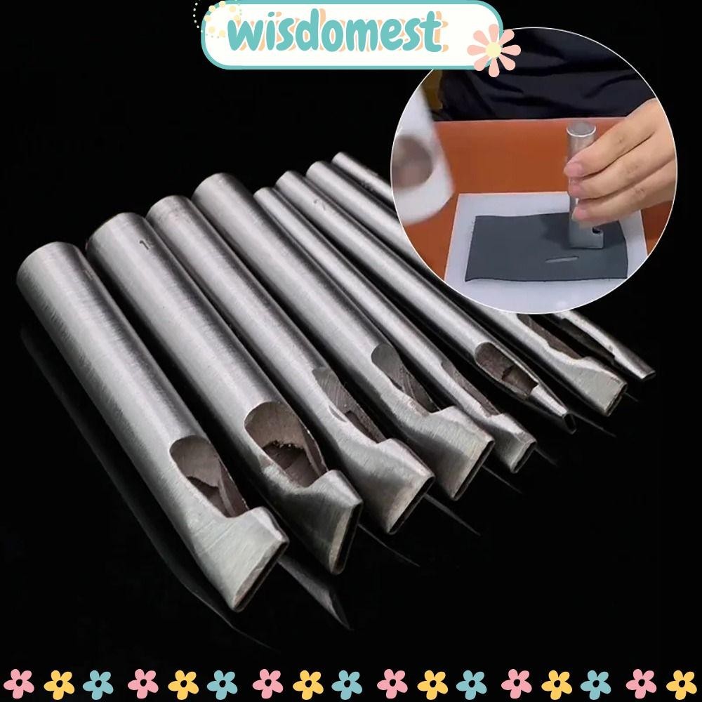 Wisdomest 1 ชิ้นเจาะหลุมรูปไข่,เข็มขัดหนังรูกลวงหนังเครื่องเจาะ,เครื่องมือ DIY เหล็กหัตถกรรมเจาะวงรี