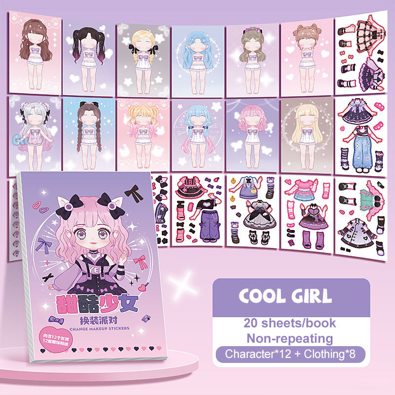 Geetoy ใหม่อัพเกรดสติกเกอร์กระดาษตุ๊กตาสติกเกอร์แต่งตัวทั้งร่างกายสาว Make Up สติกเกอร์ของเล่นเพื่อการศึกษา ราคา ถูกที่สุด ดีลบีเคเค แกลเลอรีภาพที่ 8