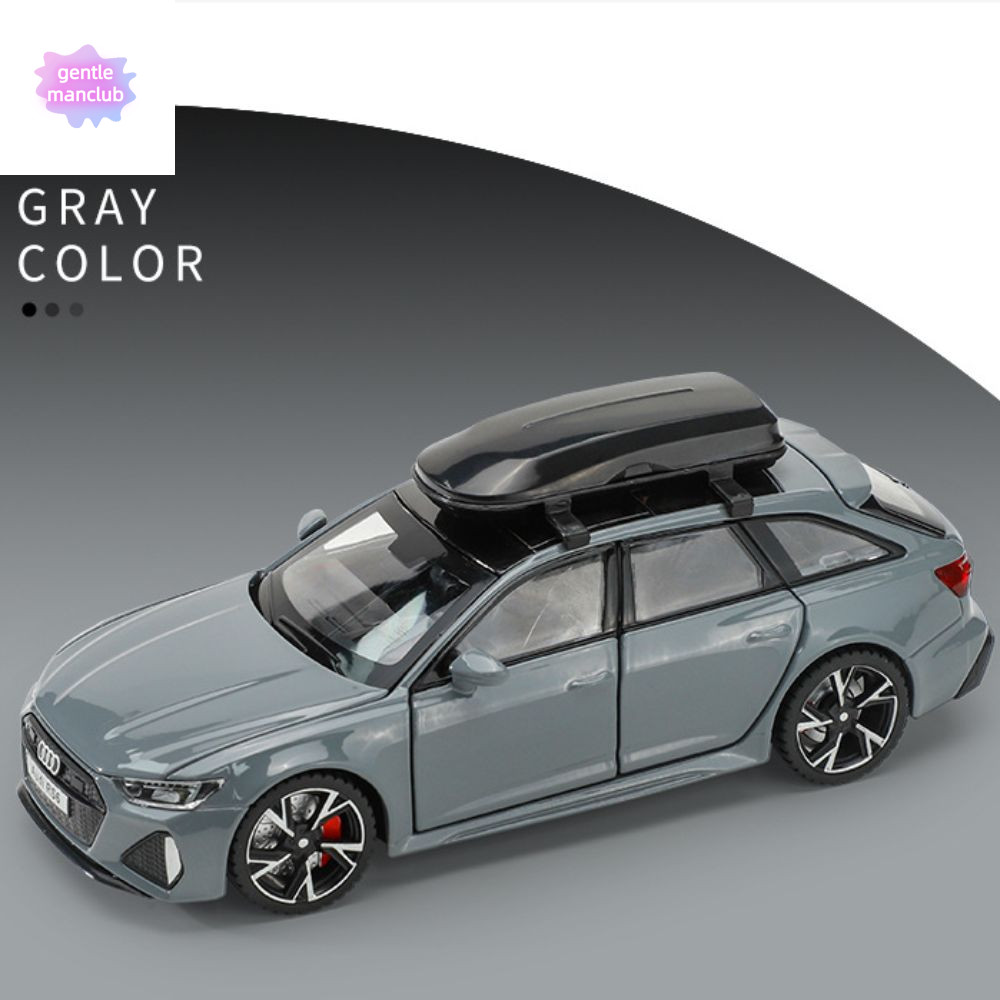 Gentlemanclub โมเดลรถอัลลอย Audi, 7 ประตูเปิดโลหะผสม Audi RS6 รถของเล่น, โมเดลคอลเลกชันรถ 1:32 จําลองความสามารถสูง Audi RS6 ดึงกลับรถของเล่นเด็ก