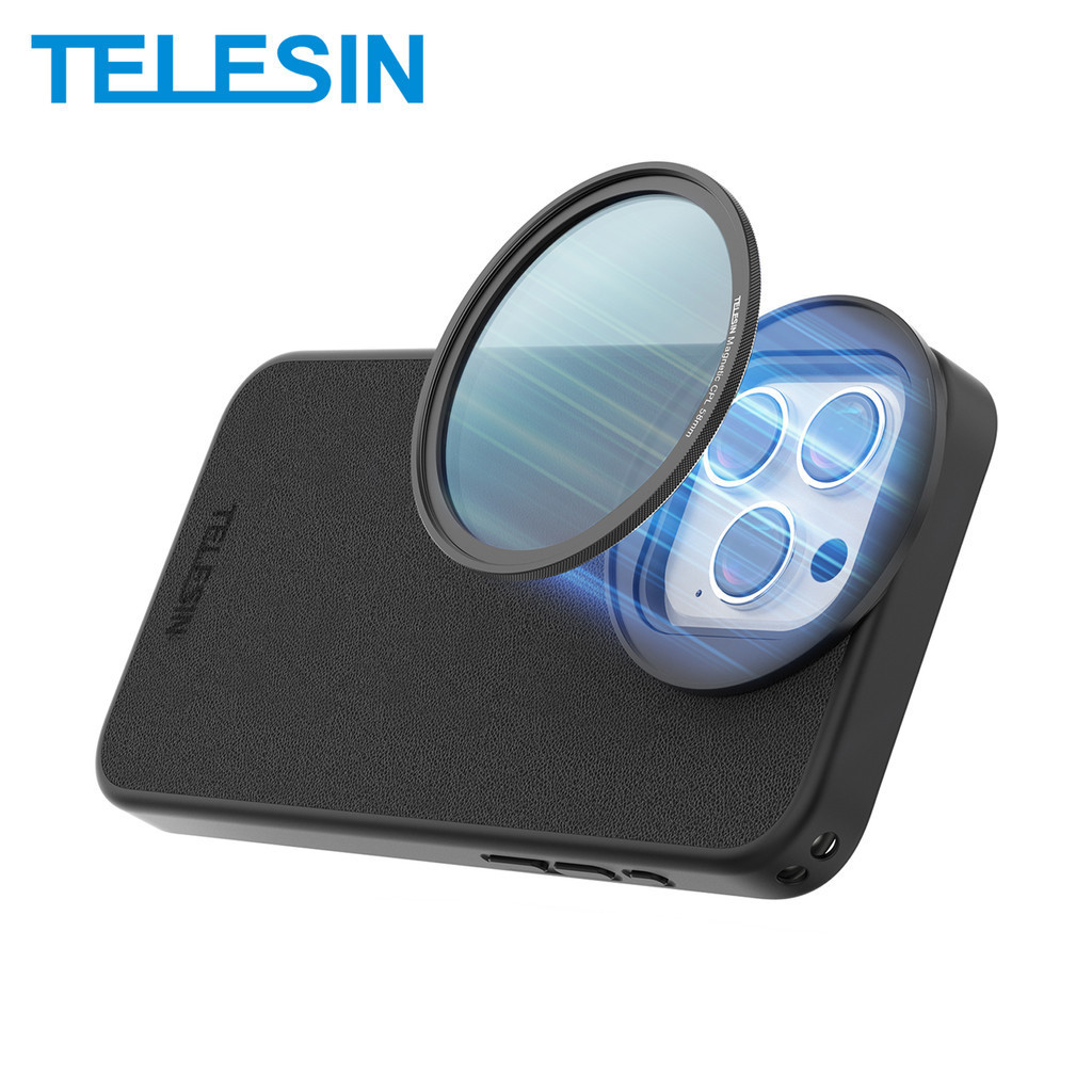 Telesin CPL VND filter สําหรับ iphone 15 pro 15 pro max พร้อมเคสป้องกันโทรศัพท์เลนส์ตัวกรองยิงโทรศัพ