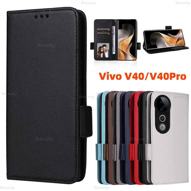 Vivo V40 2024 เคสโทรศัพท์สําหรับ Vivo V40 Pro V30 V30E V30Pro V40E V40Pro V40Lite VivoV40 5G Luxury Flip PU กระเป๋าสตางค์หนัง Lanyard ขาตั้งคลุมทั้งหมดป้องกันกลับปลอก VivoV40Pro