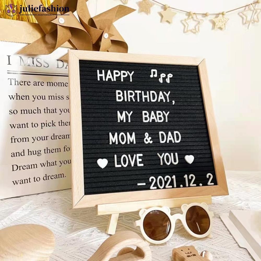 JULIEFASHION ไม้ Felt ตัวอักษร Board Cork Oak ข้อความกรอบรูปเครื่องประดับเด็ก Play Board Wall Decor 