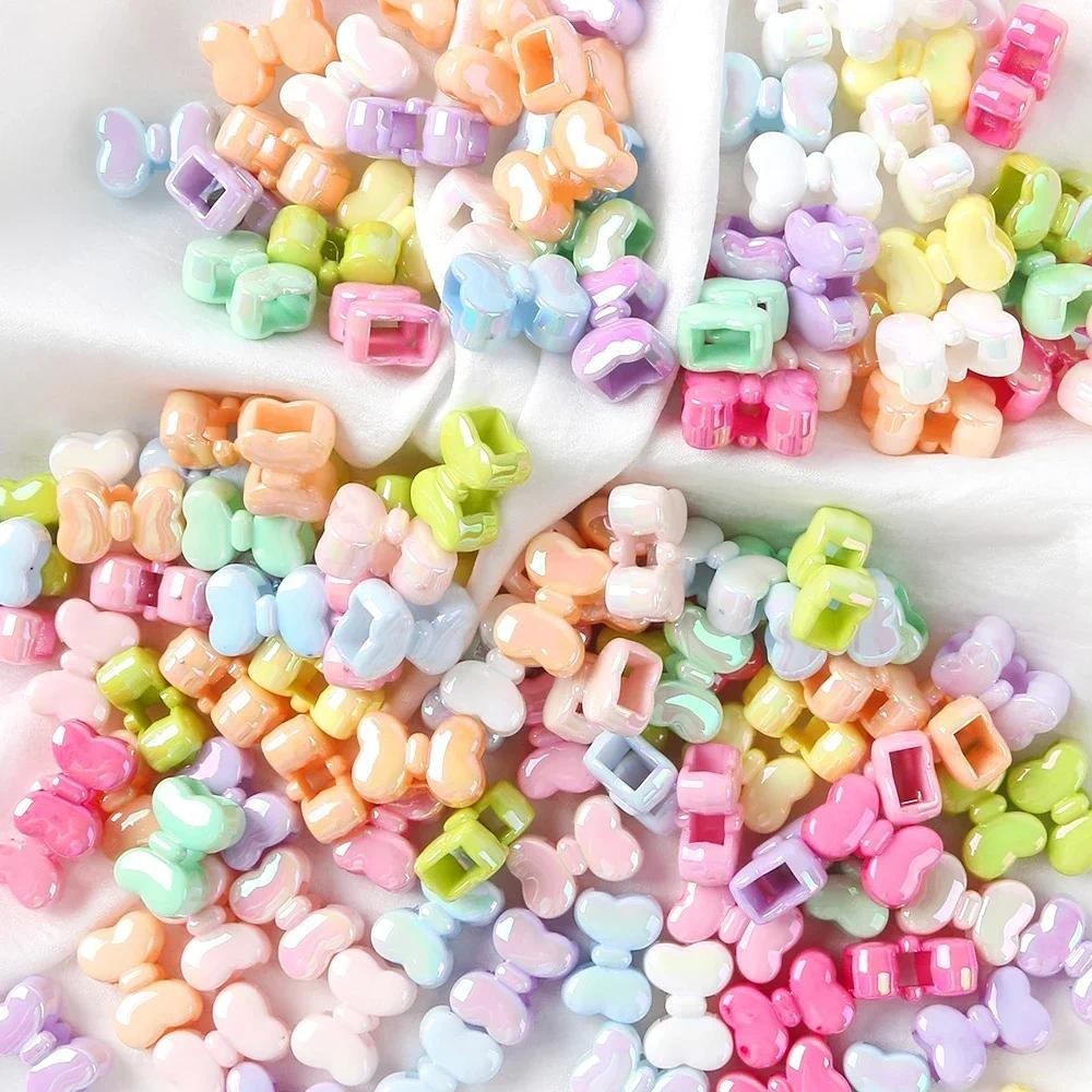 UV ลูกปัดขนาดใหญ่สีพาสเทล พร้อมโบว์น่ารัก สำหรับงานฝีมือ DIY และเครื่องประดับ