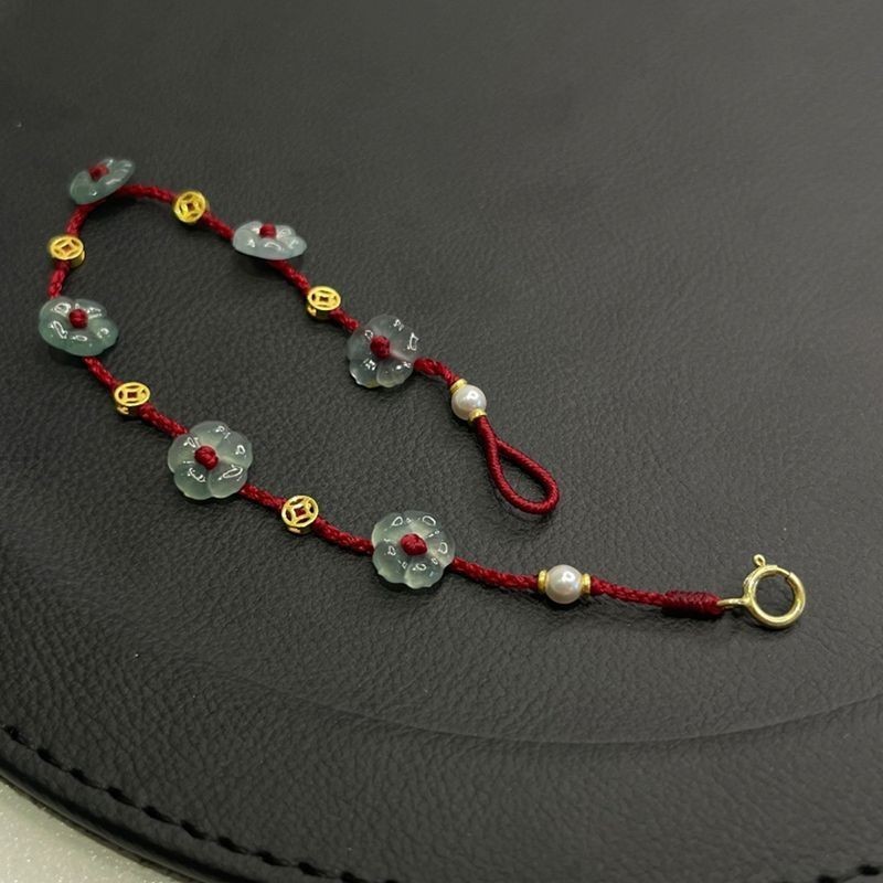 Rich Flower Pearl Anklet Niche Design กําไลข้อเท้าทอมือแฟชั่นระดับไฮเอนด์ข้อเท้าโซ่ทุกการแข่งขัน Cla