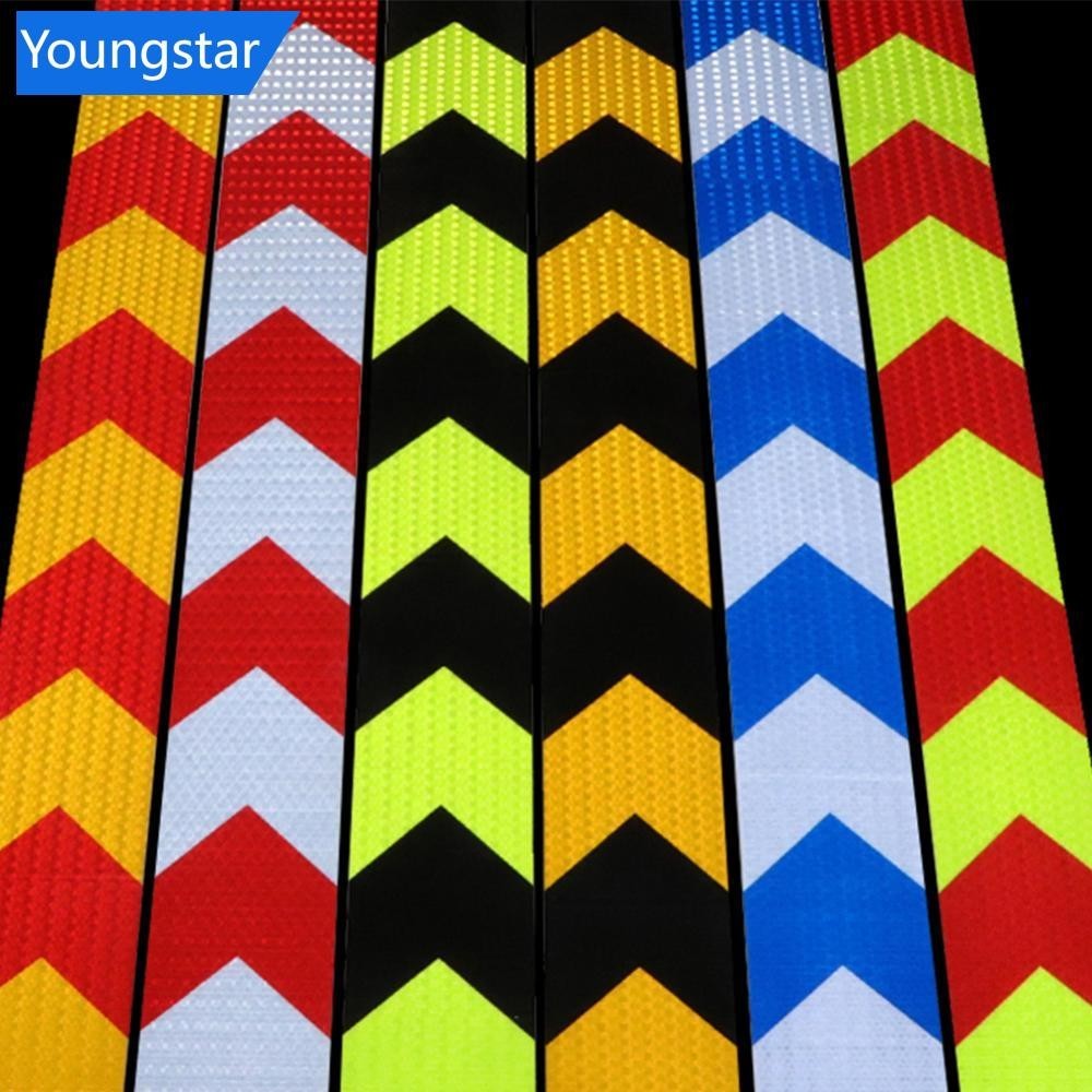 Ys 5cmx300cm รถสะท้อนแสงเตือน Strip สติกเกอร์ Auto Arrow ป้ายเทปคําเตือนเทปฟิล์มสะท้อนแสงปลอดภัยขับรถ B7K3