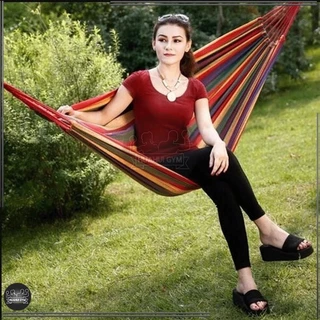 แบบพกพา เปลยวน170X70CM บ้าน เปลเดินป่าcamping hammock เปลรับน้ำหนัก 150kg เปลญวนผ้าใบ(แถมฟรีกระเป๋าและเชือก)
