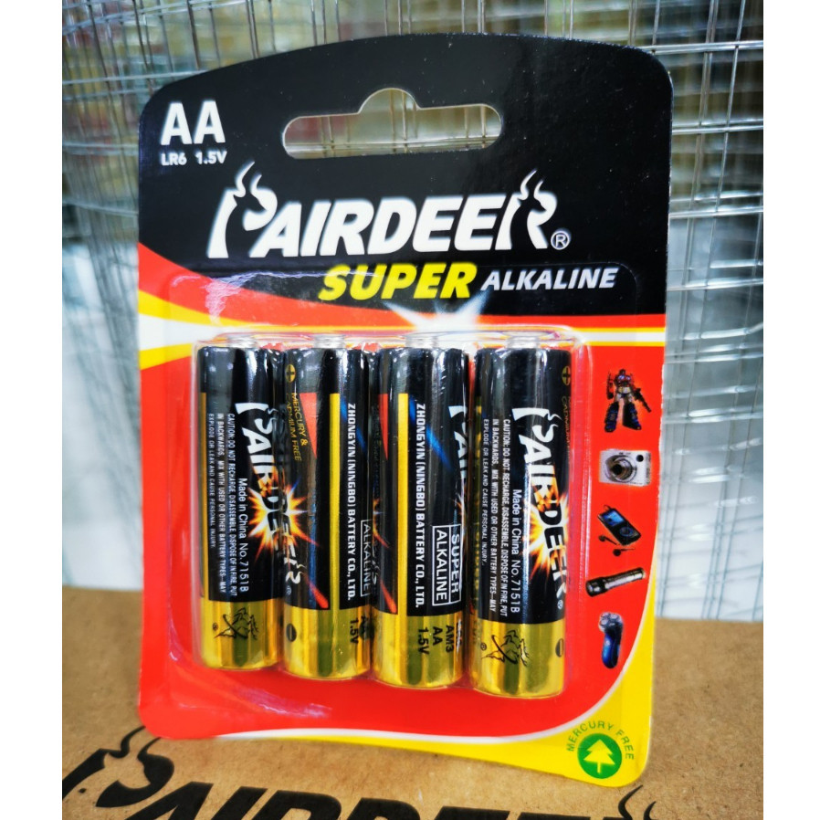 ความจุสูง ถ่าน AA PAIRDEER ถ่านอัลคาไลน์ AA แพค 4 ก้อน-alkaline Batteries