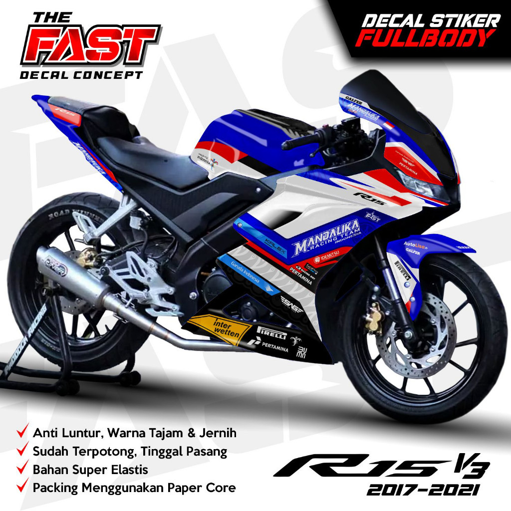 Decal R15 V3 สติกเกอร์ Striping Decal Yamaha R15 V3, สติกเกอร์รูปลอก R15 V3, สติกเกอร์ R15, สะดุด R1