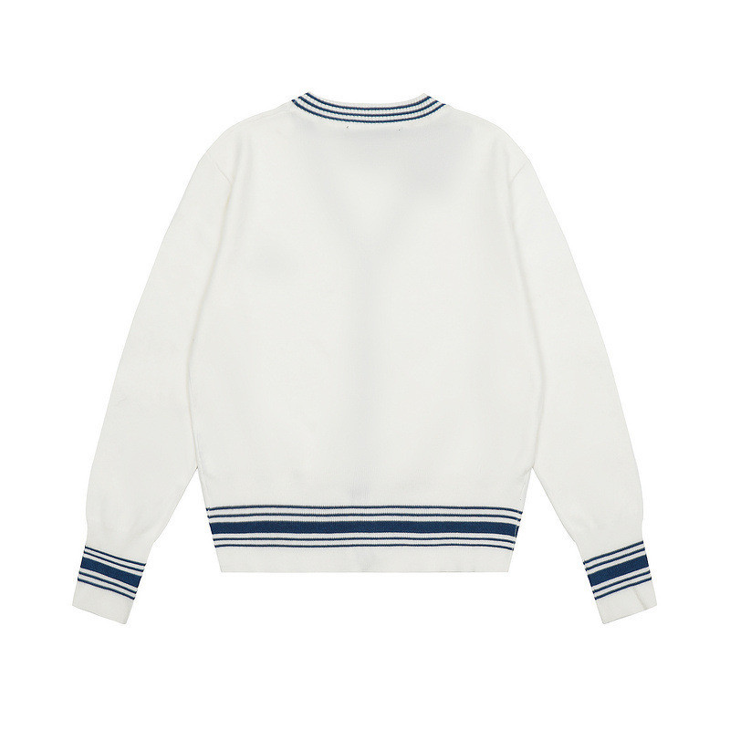 Vivienne Westwood Four Seasons Thin Transport Saturn V คอสไตล์ขี้เกียจปักตัวอักษรเสื้อกันหนาวคาร์ดิแกน