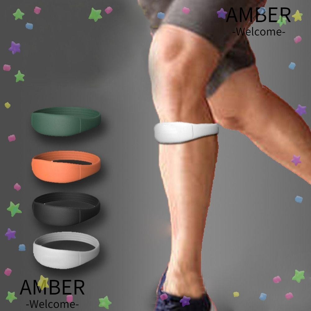 Amber สายรัดเข่า สะบ้า ซิลิโคน ยืดหยุ่น แบบพกพา บรรเทาอาการปวดเข่า สําหรับผู้ชาย ผู้หญิง