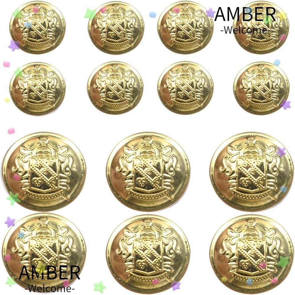 Amber 25 ชิ้นปุ่มทอง,ชุดปุ่มเสื้อเบลเซอร์วินเทจสีทอง,งานฝีมือ DIY 15 มม.20 มม.ชุดปุ่มเย็บผ้า