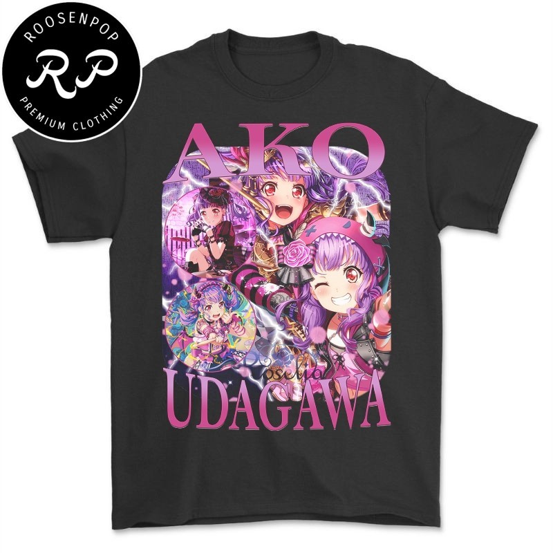 ใหม่ Ako Udagawa Bang Dream Roselia Anime T-Shirt Anime T-Shirt Anime T-Shirt Standard Distro