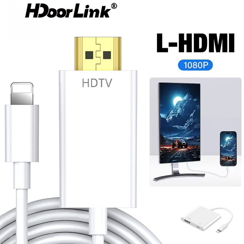 Hdoorlink 1080P HDTV Cable TV Digital AV Adapter สําหรับ IOS ถึงสาย HDMI สําหรับ IOS XR XS 11 สําหรั