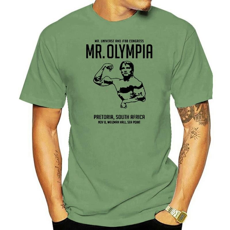 นาย Olympia 75 Arnold Body Building Retro Vintage Hipster เสื้อยืด Unisex 2381