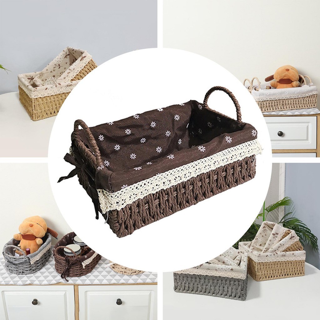 [unjitsh ] ตะกร ้ าเก ็ บหวายอเนกประสงค ์ ของเล ่ นถังเก ็ บขนม