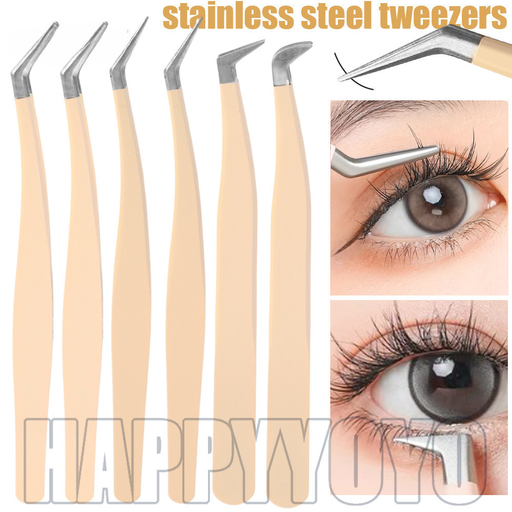 คลิปกําจัดขนคิ้วสิวหัวดํา 4 ประเภท- แหนบขนตาปลอมสแตนเลส-แถบโค้ง Lashes Clamp