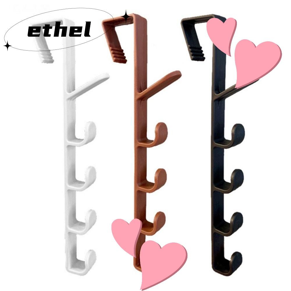 Ethel1 2 ชิ้นตะขอแขวนประตู, ที่เก็บเสื้อผ้าที่เก็บพลาสติก, ในครัวเรือนห้องนอนบ้านอุปกรณ์เสริมรางสะดวกราวแขวนเสื้อผ้ากระเป๋าหมวกกระเป๋า