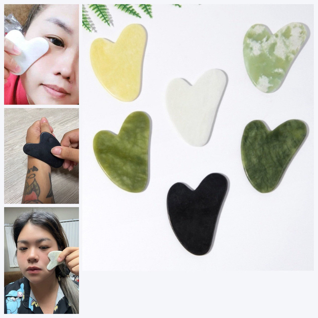 🌷 กัวซา หยก หินนวดหน้า ลดไขมัน ลดริ้วรอย ยกกระชับ กดจุด ฝ่าเท้า นวด คอ บ่า ไหล่ มือ แก้ปวดเมื่อย สปา คลายกล้ามเนื้อ 🌷