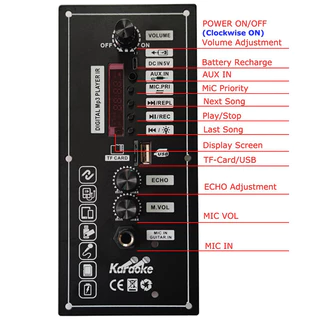 เครื่องขยายเสียงลำโพงส แควร์ 30-120w รองรับ Bluetooth AUX TF-Card U-Disk บันทึก5-8นิ้ว สามารถใช้แบตเตอรี่ 3.7v ได้