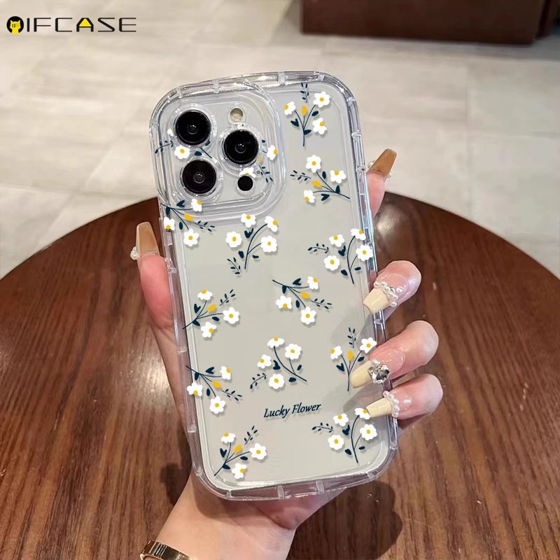 สําหรับ Xiaomi 14 13 13T 12 12S 12T Pro Ultra Lite 12X เคสโทรศัพท์สไตล์เกาหลีดอกไม้น่ารักรอบถุงลมนิรภัยกันกระแทกใสปลอกอ่อนกรณีฝาหลัง