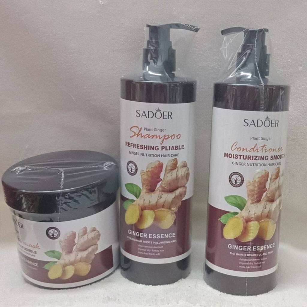 Ginger SET (3IN1) แชมพู ครีมนวดผม มาส์กผม ผลิตภัณฑ์ SADOER
