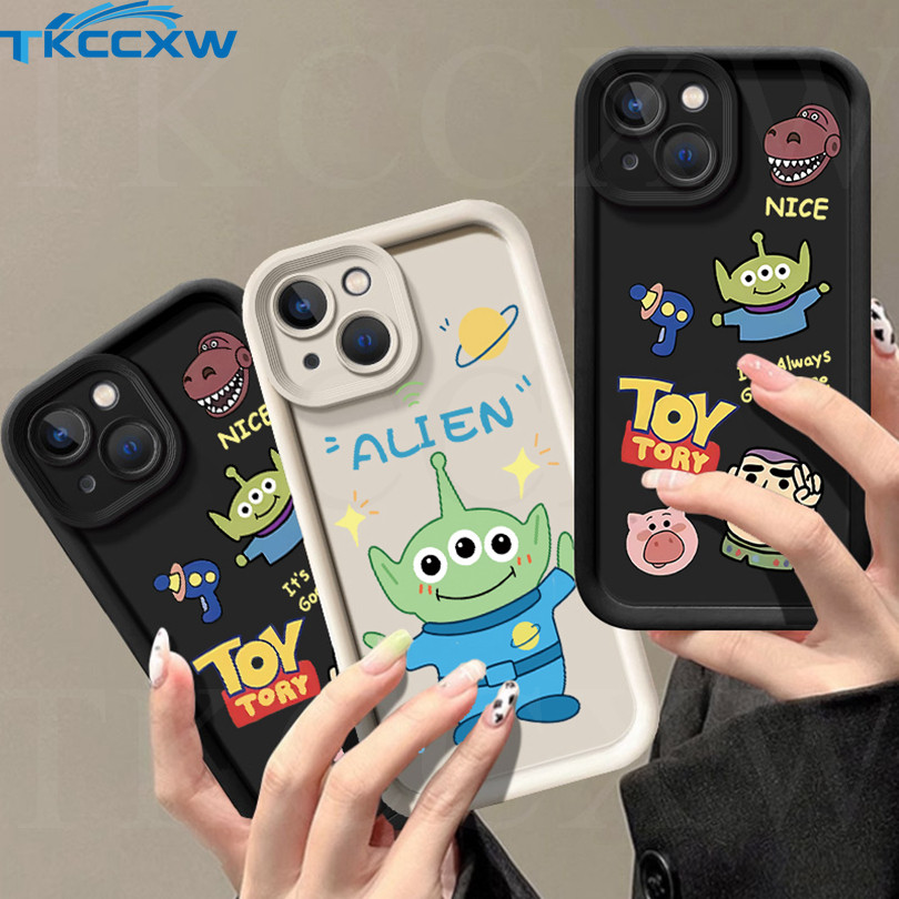 Creative ทาสี Toy Story Alien เคสโทรศัพท์สําหรับ OPPO A3X A60 A3 Pro Reno 12F Reno 12 Pro ความนิยมล่าสุด Frosted Anti-drop Soft Case