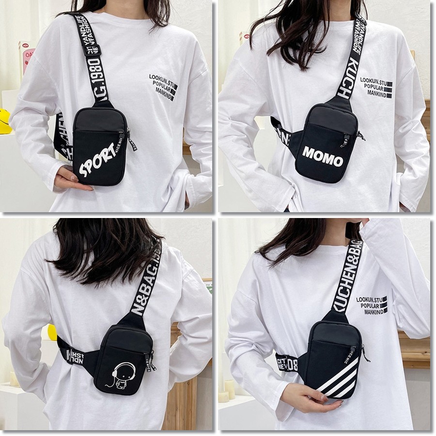 (w204) กระเป๋าสะพายข้าง คาดอกได้ แนววัยรุ่นสปอร์ตเท่ ใบขนาดกะทัดลัด vgetbag