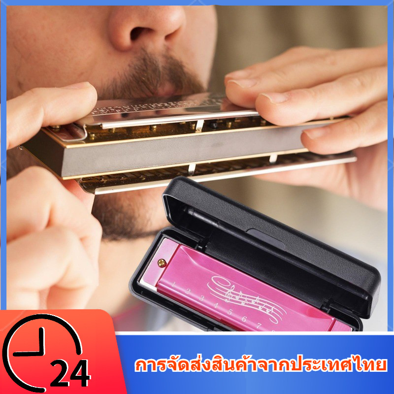 เครื่องดนตรี ฮาโมนิก้า Harmonica ปากเป่า 10 หลุมสําหรับผู้เริ่มต้นเรียนการสอน เครื่องดนตรีฮาร์โมนิก้า