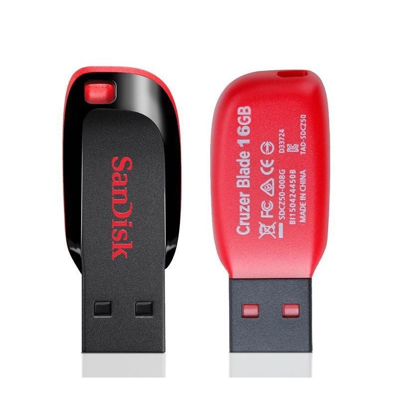 SANDISK แฟลชไดร์ FlashDrive Cruzer BLADE 32GB (Blue) USB2.0 แฟลชไดร์ฟ ของแทั ประกัน Synnex (SDCZ50)