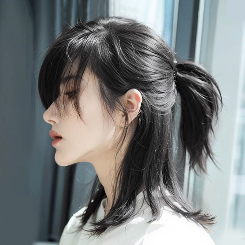 วิกผมชายญี่ปุ่น วิกซามูไรหมาป่าหางสั้น เต็มหมวก สไตล์ญี่ปุ่น