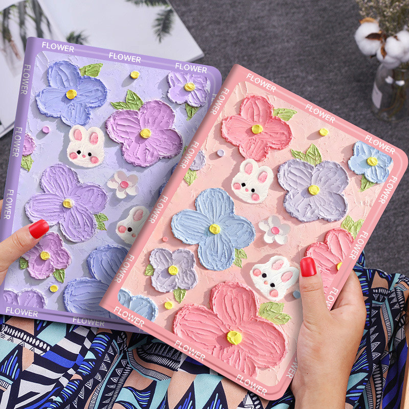 การ์ตูนดอกไม้สําหรับ Xiaomi Redmi Pad 2 4G 2025 Pad2 7 Pro 11.2"Poco Pad 5G 12.1 "6S Pro 7 6 6Pro 5 5Pro Redmi Pad SE 4G 8.7 11 รูปแบบหนังเด็กกรณีกันกระแทกแท็บเล็ต