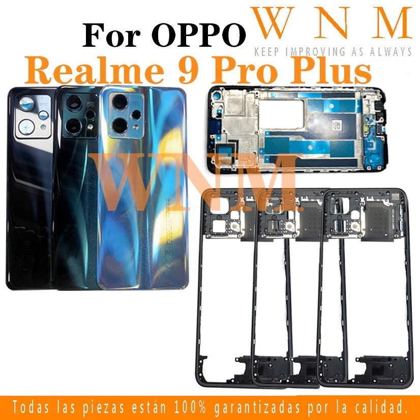 ฝาหลังแบตเตอรี่สําหรับ OPPO Realme 9 Pro Plus 5G RMX3392 RMX3393 ฝาหลังแบตเตอรี่ด้านหลังประตูกรณีเปลี่ยนส่วน