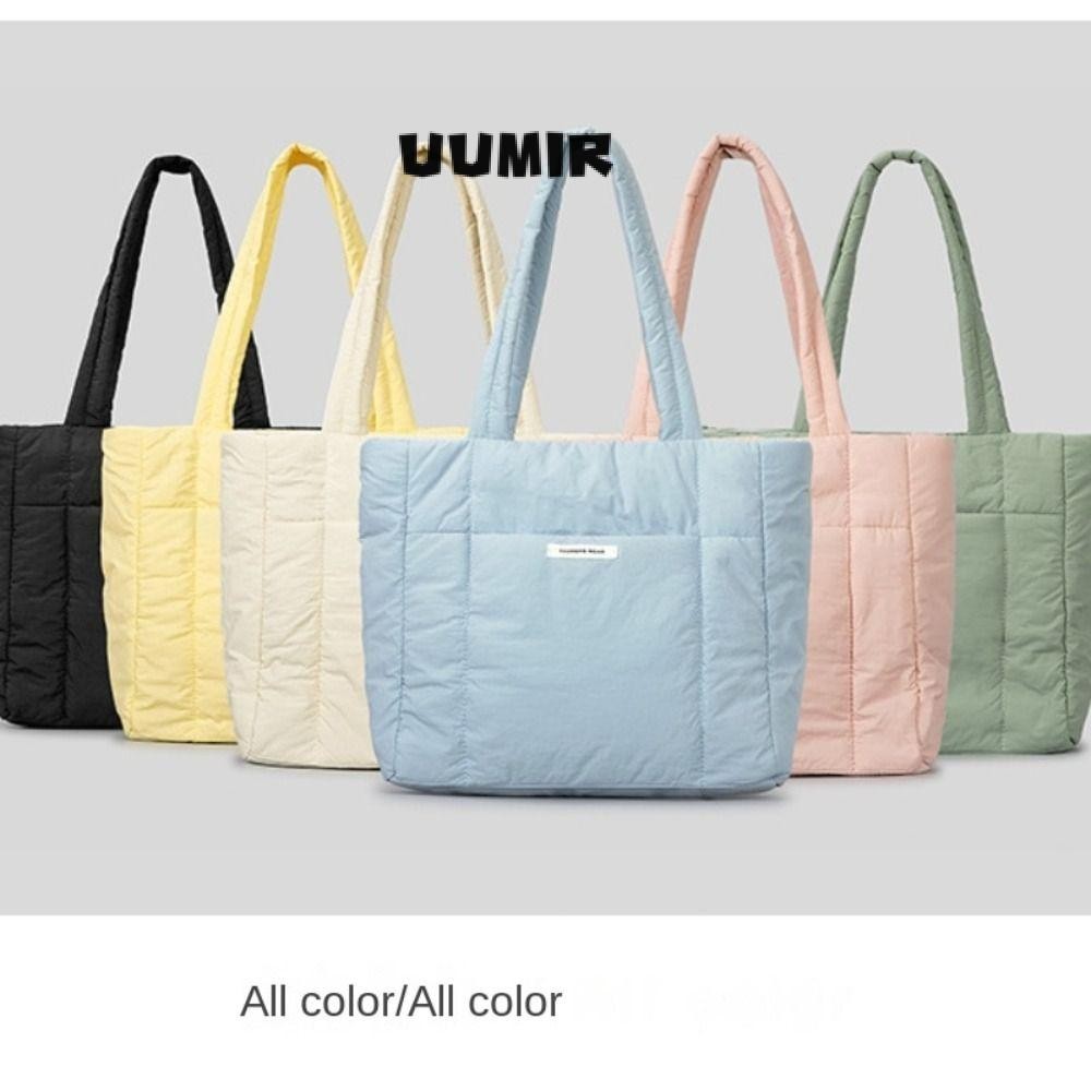 UUMIR กระเป๋าสะพายใต้วงแขน,ไนลอนแข็งลงกระเป๋าถือผ้าฝ้าย,นุ่มขนาดเล็กและเรียบง่ายอบอุ่นความจุขนาดใหญ่ถุงสิริผู้หญิง